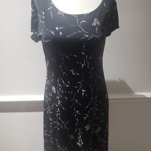 Tiana B black floral dress L
